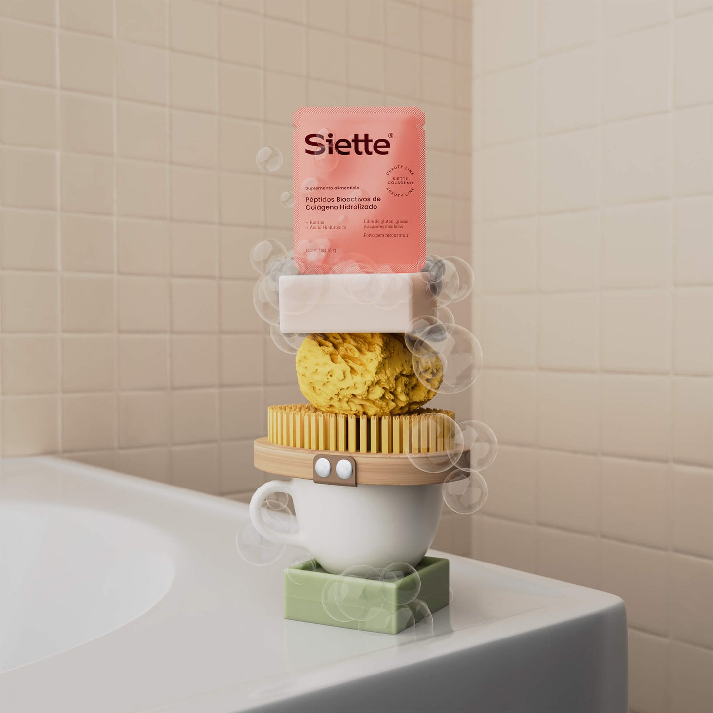 Siette Beauty | Péptidos Bioactivos de Colágeno Hidrolizado - Caja con 28 sachets de 14 g c/u