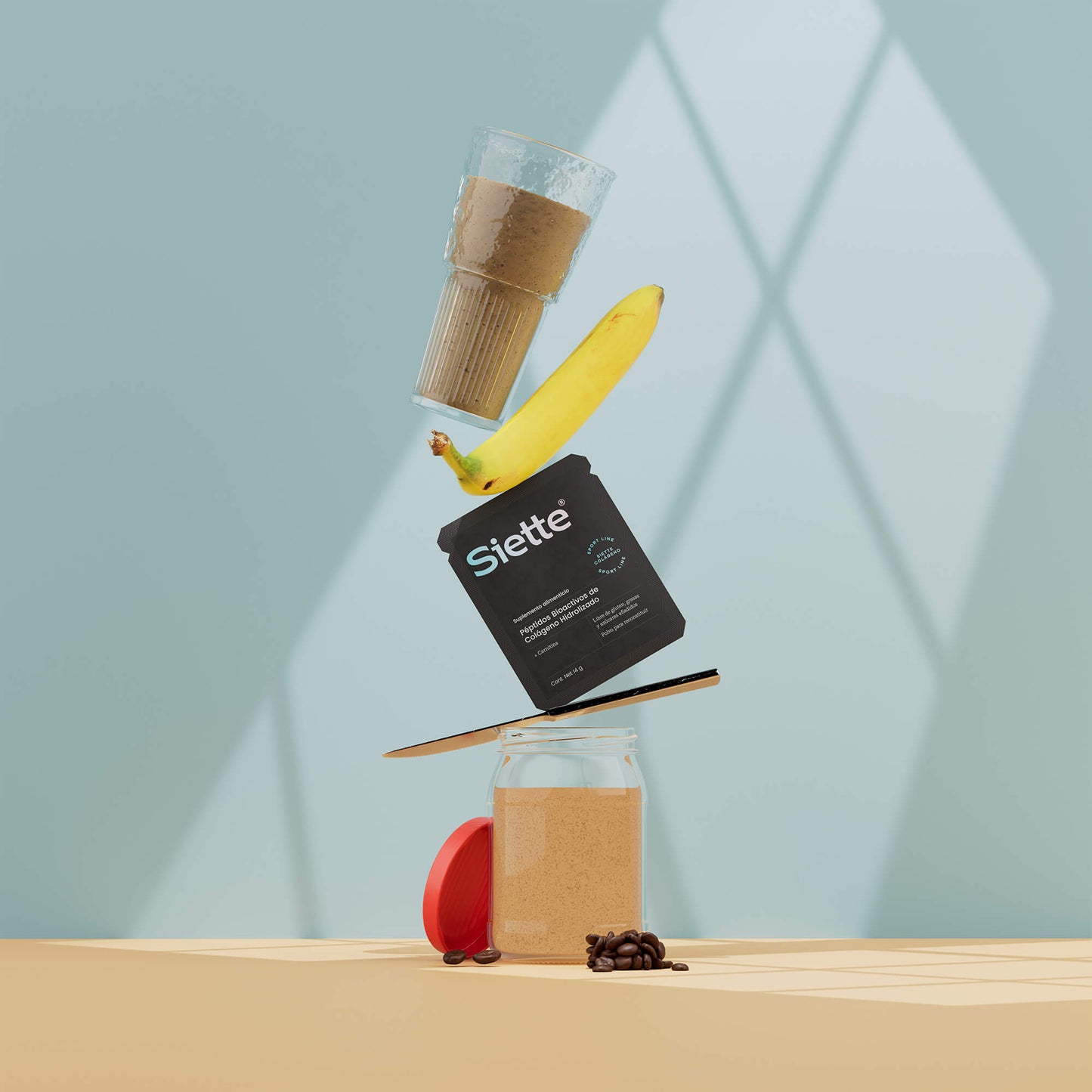 Siette Sport | Péptidos Bioactivos de Colágeno Hidrolizado - Caja con 28 sachets de 14 g c/u