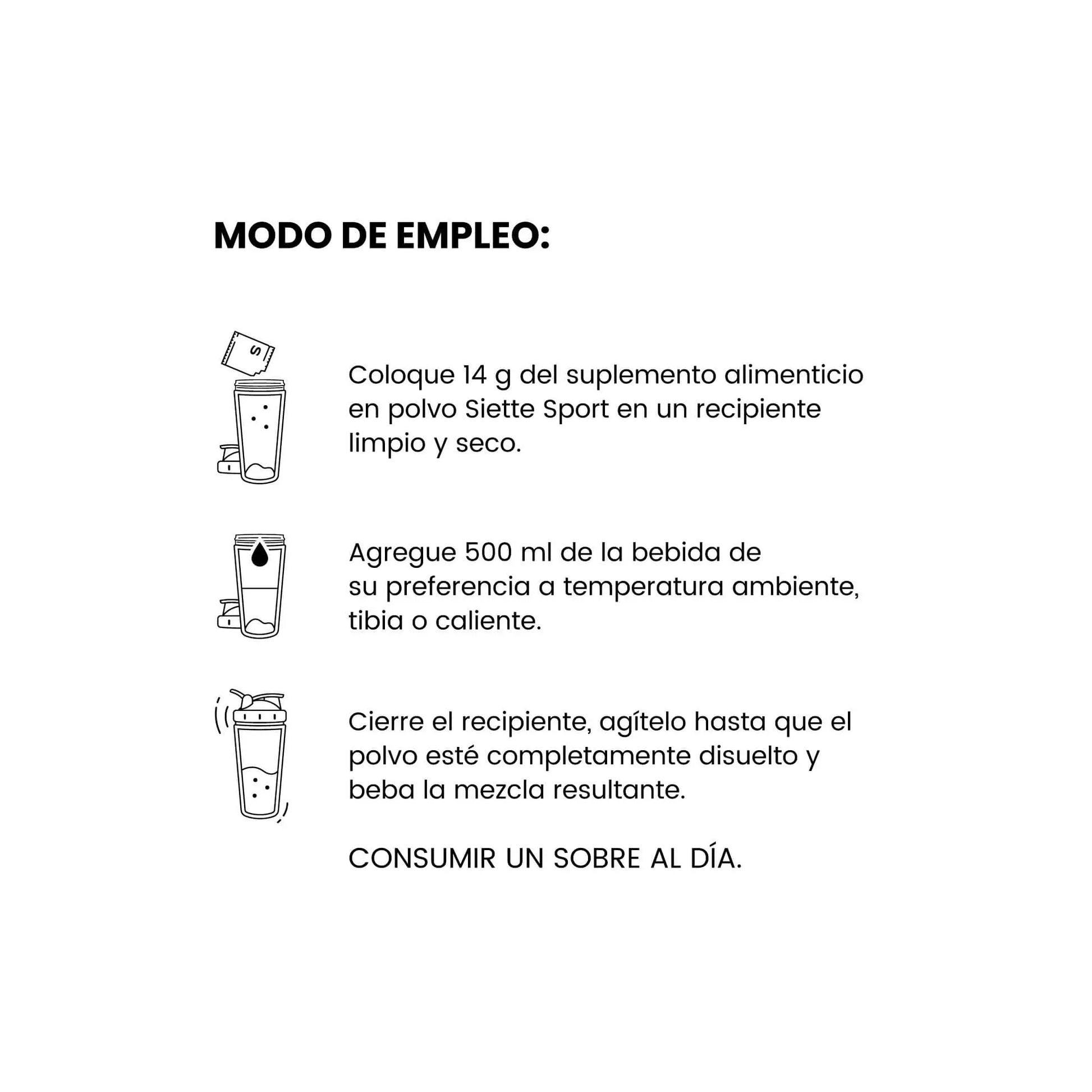 Siette Sport | Péptidos Bioactivos de Colágeno Hidrolizado - Paquete Sachets - Siette