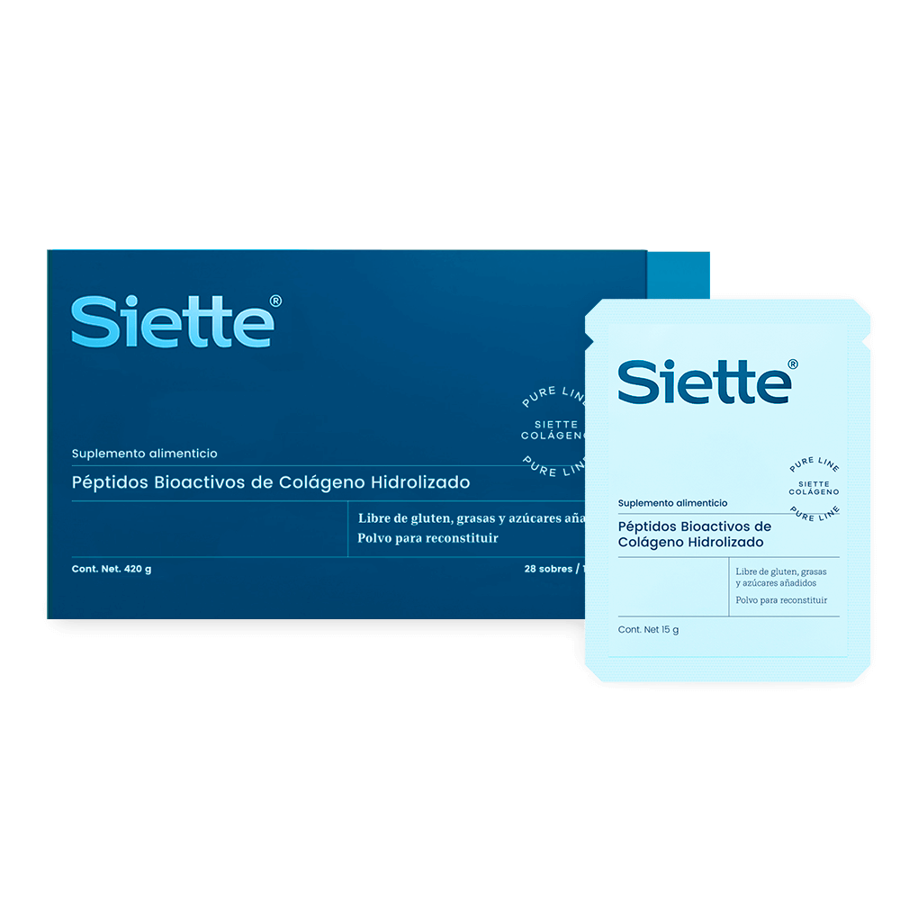 Siette Pure | Péptidos Bioactivos de Colágeno Hidrolizado - Caja con 28 sachets de 15 g c/u