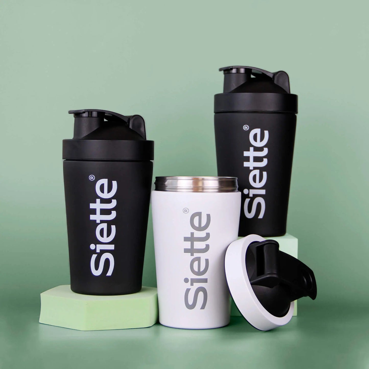 Shaker Siette 600ml | Shaker de acero inoxidable - Ideal para batidos de proteína - Siette
