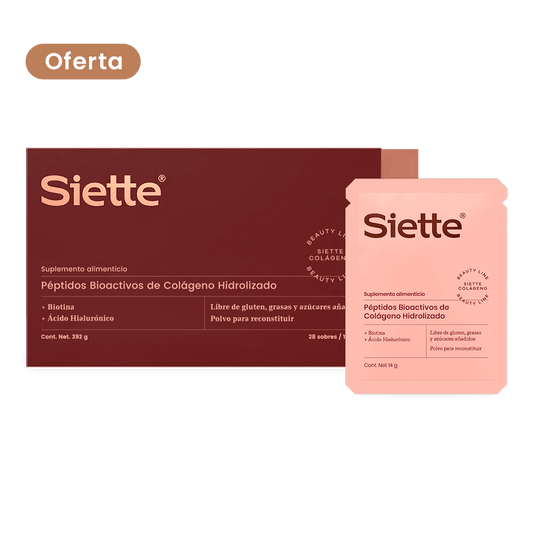 Siette Beauty | Péptidos Bioactivos de Colágeno Hidrolizado - Caja con 28 sachets de 14 g c/u