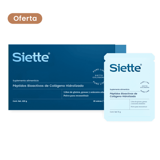 Siette Pure | Péptidos Bioactivos de Colágeno Hidrolizado - Caja con 28 sachets de 15 g c/u