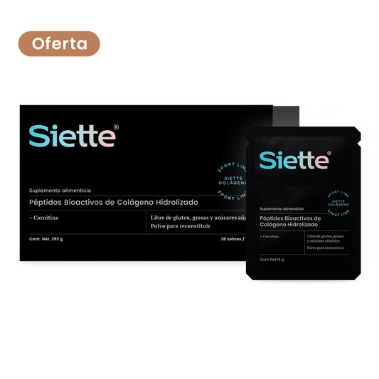 Siette Sport | Péptidos Bioactivos de Colágeno Hidrolizado - Caja con 28 sachets de 14 g c/u