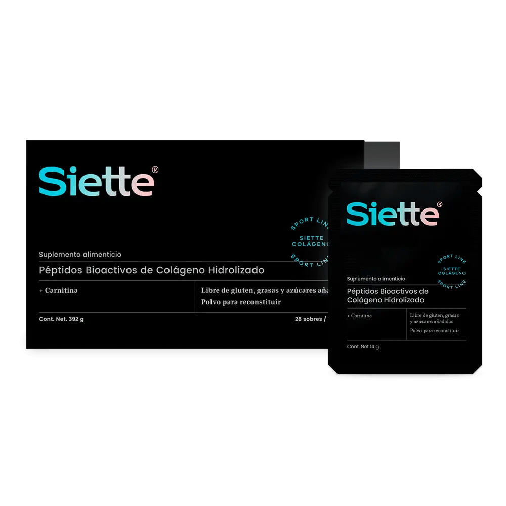 Siette Sport | Péptidos Bioactivos de Colágeno Hidrolizado - Caja con 28 sachets de 14 g c/u - Siette