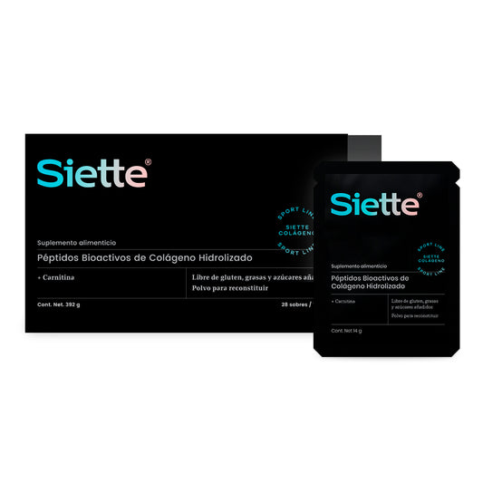 Siette Sport | Péptidos Bioactivos de Colágeno Hidrolizado - Caja con 28 sachets de 14 g c/u